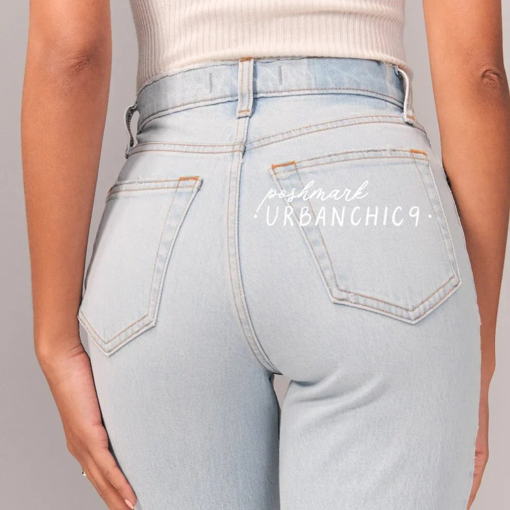 NWT ABERCROMBIE 90s Straight Jean Light Ripped size 30 - Picture 5 of 14